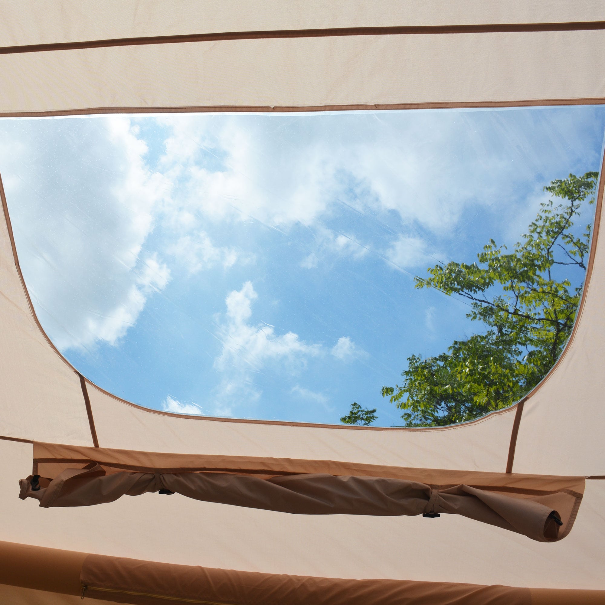 Inflatable Camping Tent With Canopy And Clear Skylight Waterproof_voghion.com